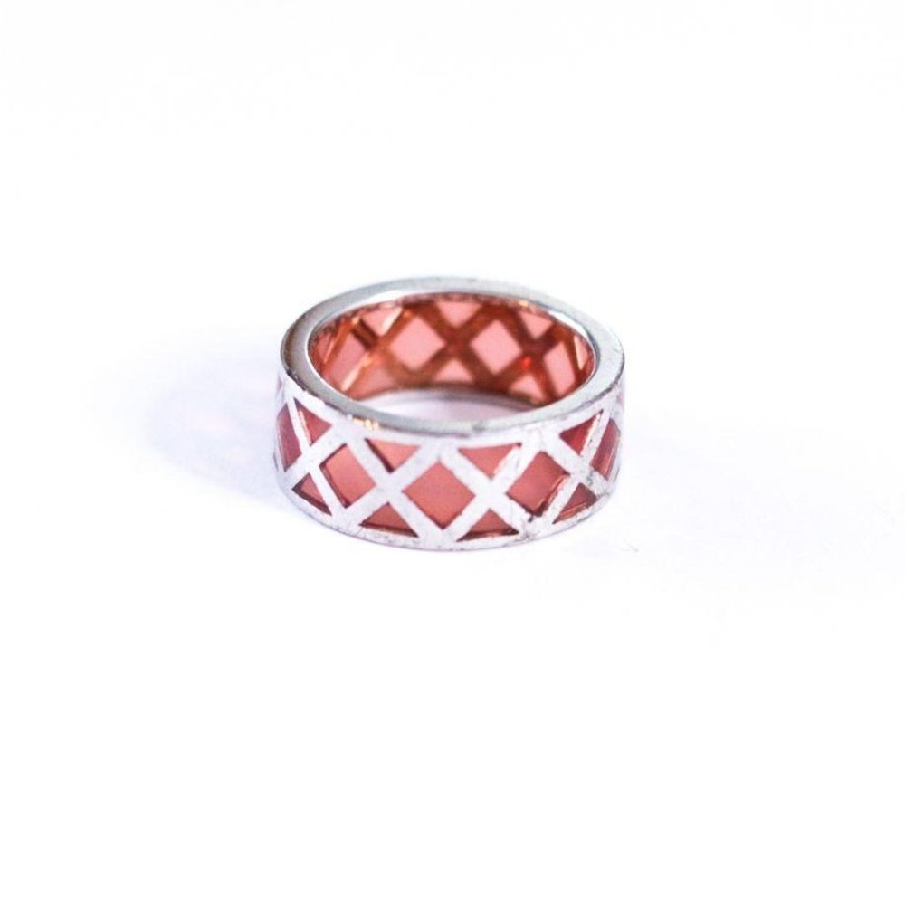 Vintage Sterling Silver and Red‎ Crystal Ring
